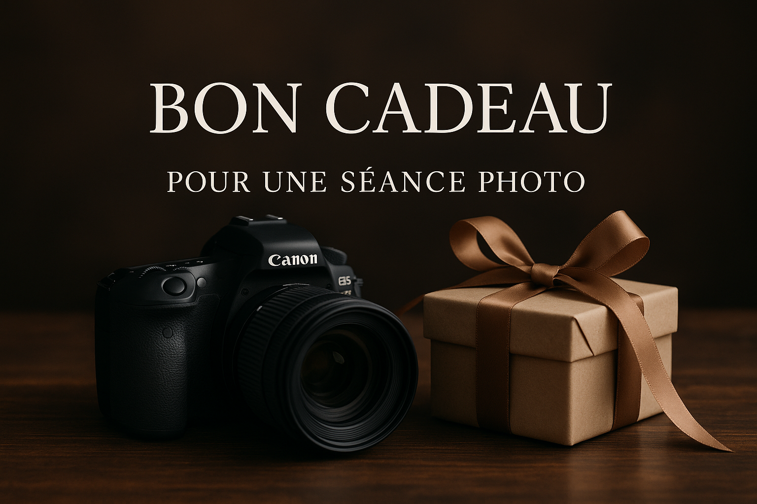 Bon cadeau photographique joliment présenté
